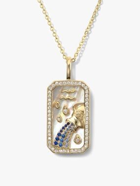 NWT Melinda Maria Aquarius zodiac Amulet Gold